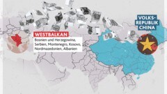 Mit Milliarden-Investitionen erkauft sich China politischen Einfluss auf dem Westbalkan. Die EU sieht zu. (Bild: Krone Kreativ)