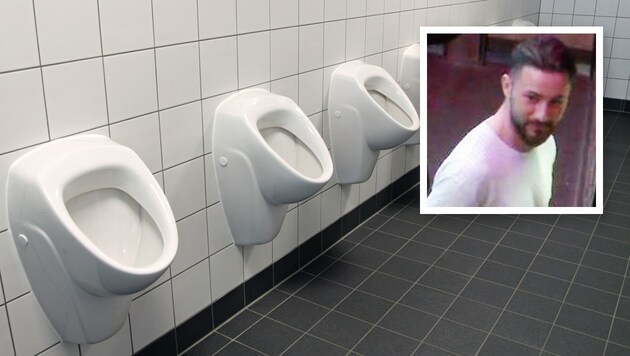 Dieser Mann steht im Verdacht, einen 20-Jährigen auf der Toilette einer Bar schwer verletzt zu haben. (Bild: LPD Wien, stock.adobe.com / Mirko Raatz, Krone KREATIV)