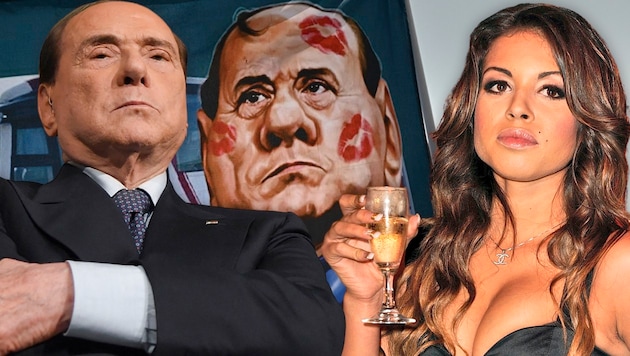 Der „Caso Ruby“ bescherte Berlusconi 2010 ein Verfahren wegen Amtsmissbrauch und Förderung der Prostitution mit Minderjährigen. (Bild: APA/AFP/AP, Krone KREATIV)