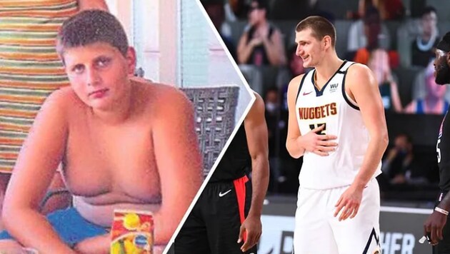 Jokic als Teenager und heute (Bild: ESPN)