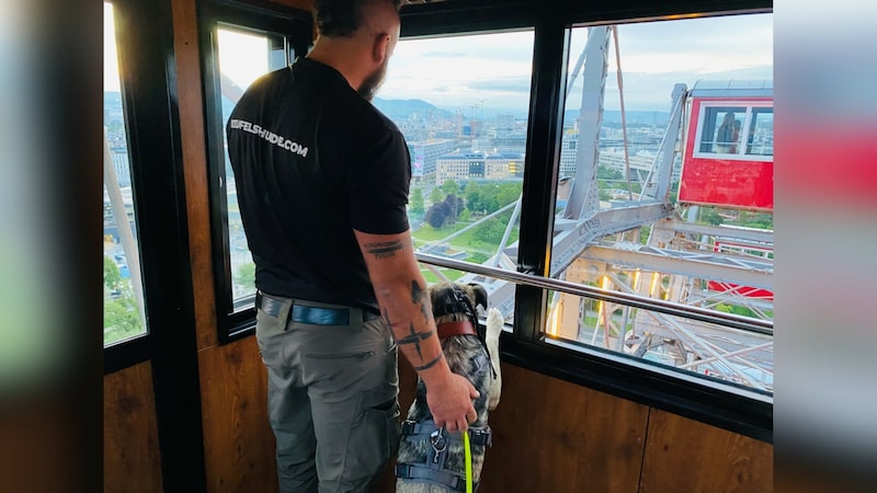 Mit Tierecke-Schützling „Rafi“ gab es beim Umwelt-Training sogar eine Runde mit dem Riesenrad. (Bild: K. Lattermann)