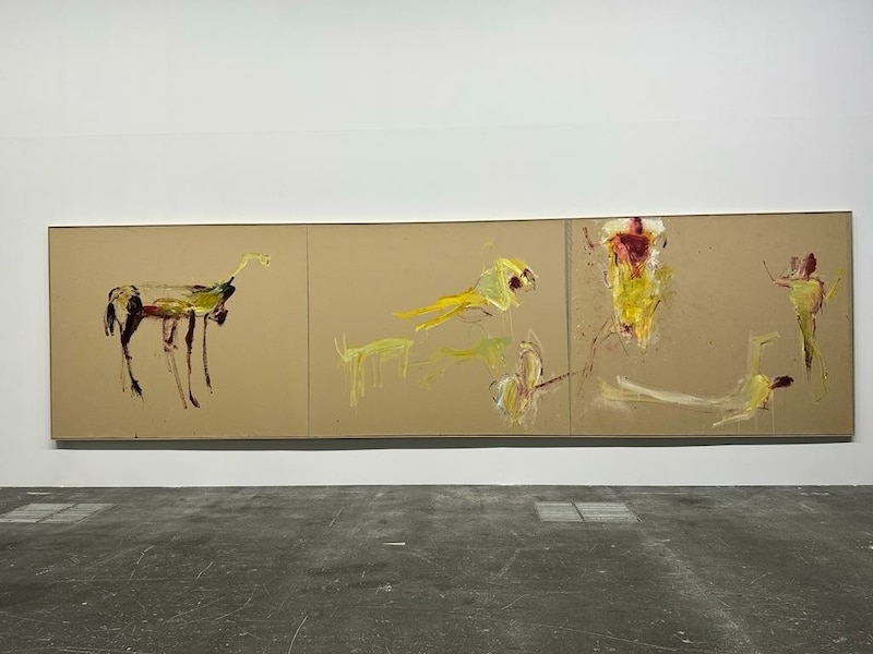 Martha Jungwirth „Memorial II (Triptychon), 2021“: Die Galerie Thaddaeus Ropac zeigt auf der Art Basel ein überdimensionales Triptychon (238,5 cm x 882,5 cm) der Wiener Malerin. (Bild: zvg)