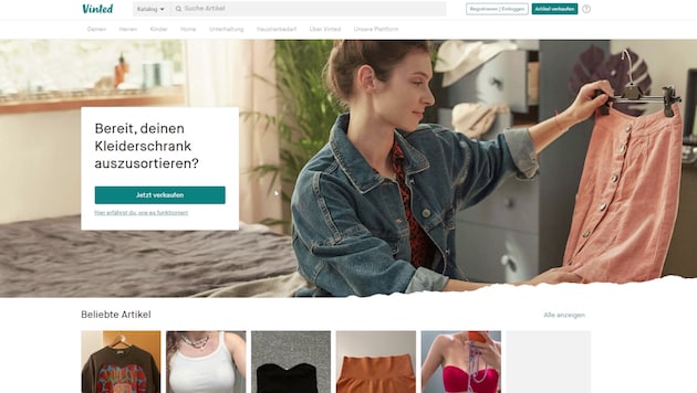 Private individuals can sell used clothing via Vinted. (Bild: krone.tv)