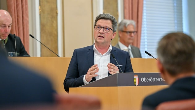 SPÖ-Landesrat Michael Lindner am Donnerstag im Landtag. (Bild: Dostal Harald)
