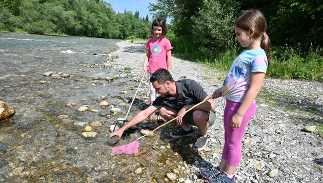 Kinder lernen den Kreislauf des Lebens im Wasser kennen (Bild: Hronek Eveline)