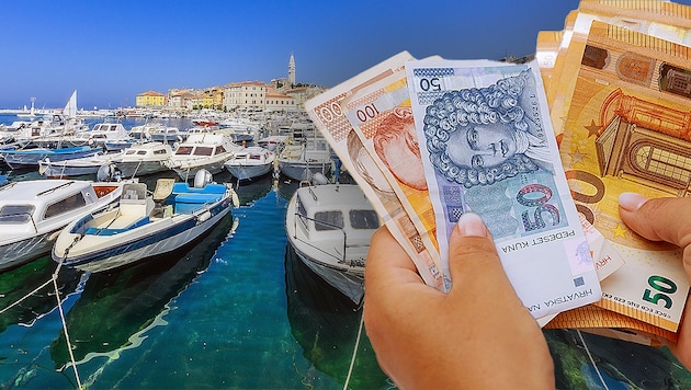 Kuna ist Geschichte: Die neue kroatische Währung heißt Euro. (Bild: Thomas Haupt / Westend61 / picturedesk.com, Stock Adobe, Krone KREATIV)