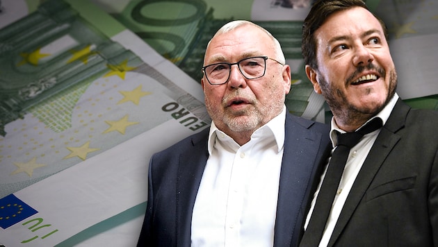 SPÖ-Ex-Kanzler Gusenbauer und Benko: Berater des Großkapitals (Bild: APA/Roland Schlager/Hans Klaus Techt, stock.adobe.com, Krone KREATIV)