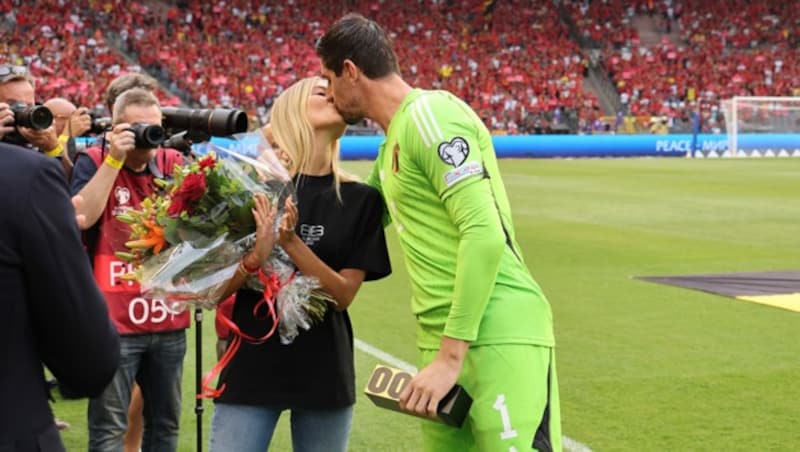 Thibaut Courtois und Freundin Mishel Gerzig (Bild: AP)