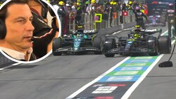 Lewis Hamilton (re.) und Fernando Alonso kamen sich in der Boxengasse gefährlich nahe. Toto Wolff hatte keine Freude mit der Reaktion des Spaniers. (Bild: twitter.com/F1)