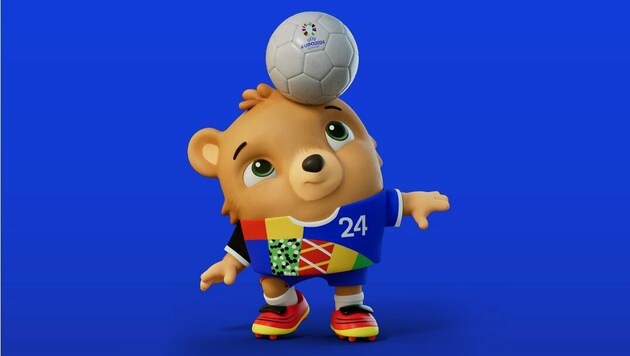 Ein putziger kleiner Bär mit Hose: So sieht das EM-Maskottchen aus. (Bild: twitter.com/UEFA)