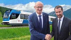 Für LH Mattle und LHStv. Dornauer ist eine Wasserstoffbahn im Zillertal eine „bewusste Entscheidung für Innovation.“ (Bild: ZVB, Christof Birbaumer)