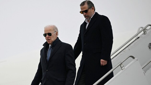 Hunter Biden mit seinem Vater Joe Biden. (Bild: AFP)