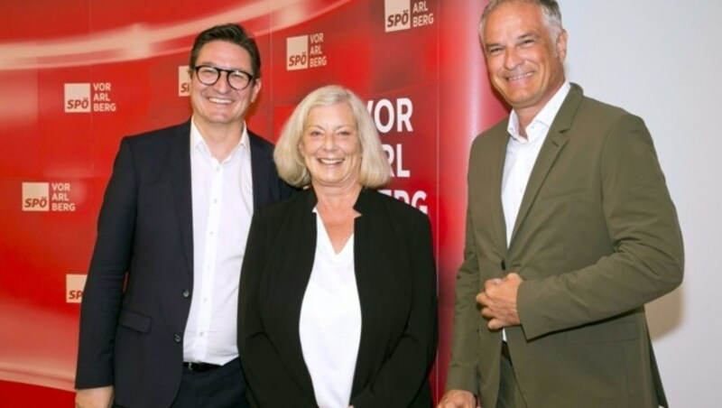 Reinhold Einwallner, Gabi Sprickler-Falschlunger und Mario Leiter (v.l.). (Bild: DIETMAR MATHIS / APA / picturedesk.com)