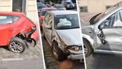 Die Fahrzeuge wurden durch den Unfall stark beschädigt. (Bild: LPD Wien Krone KREATIV)