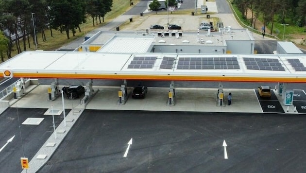 So in etwa soll die neue High-Tech-Tankstelle in Siegendorf aussehen. (Bild: Shell)