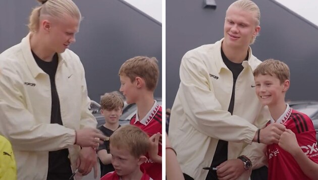 Erling Haaland hätte lieber ein anderes Trikot gesehen. (Bild: twitter.com/City_Xtra)