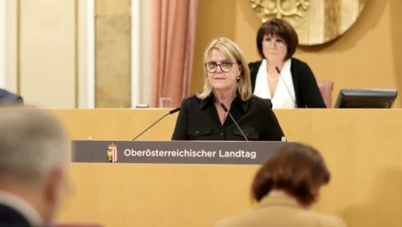 SPÖ-Pflegesprecherin Gabriele Knauseder im OÖ Landtag (Bild: Land OÖ/Stinglmayr)