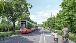 Ein knapp vier Meter breiter Radweg und Baumpflanzungen sind geplant. (Bild: (c) ZOOMVP.AT)
