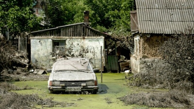 Ein Gebiet nach der Zerstörung des Kachowka-Staudamms (Bild: AFP)