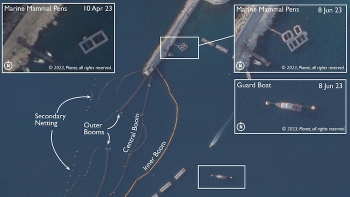 Das britische Verteidigungsministerium veröffentlichte neue Satellitenbilder des russischen ...