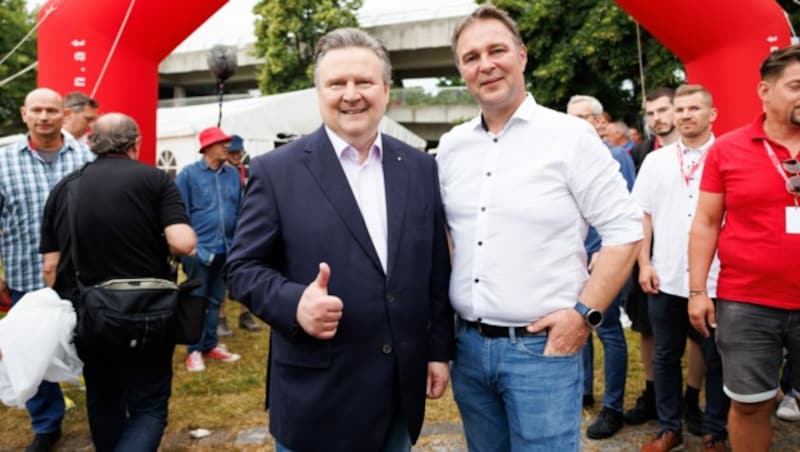 von links: Wiens Bürgermeister Michael Ludwig und SPÖ-Chef Andreas Babler (Bild: APA/FLORIAN WIESER)