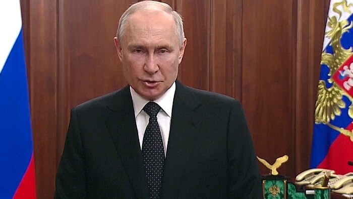 Kreml-Chef Putin zum Wagner-Vorgehen: „Dolchstoß in den Rücken“ - die Lage in Rostow am Don sei schwierig.