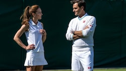 Prinzessin Kate und Roger Federer (Bild: APA/AFP/AELTC/Thomas LOVELOCK)