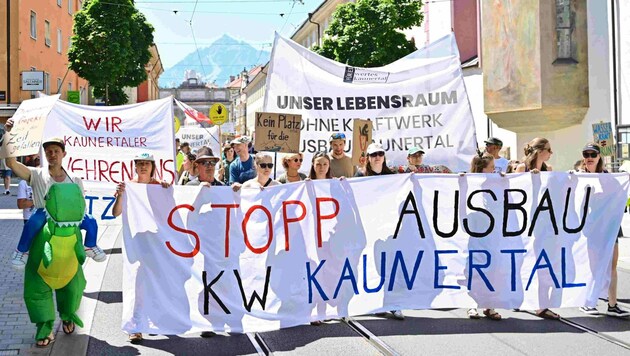 Rund 600 Menschen marschierten durch die Maria-Theresien-Straße (Bild: WWF/Max Frey)