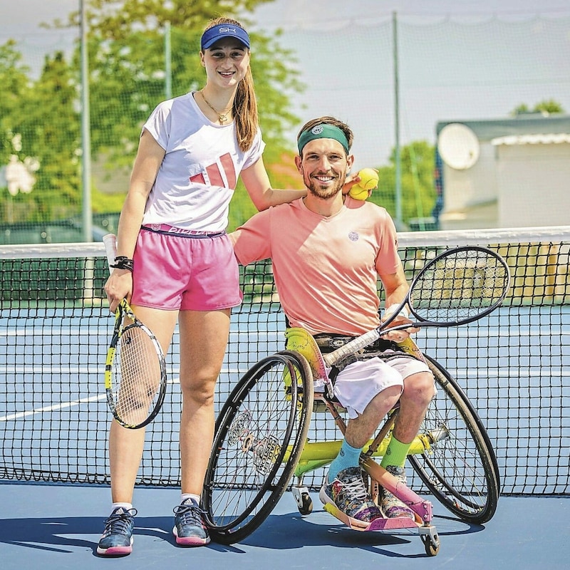 Nachwuchs-Hoffnung Lola mit Para-Sportler Hörz-Weber (Bild: urbantschitsch mario)