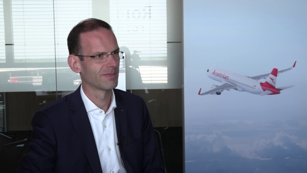 Austrian Airlines CCO Michael Trestl (Bild: krone.tv)