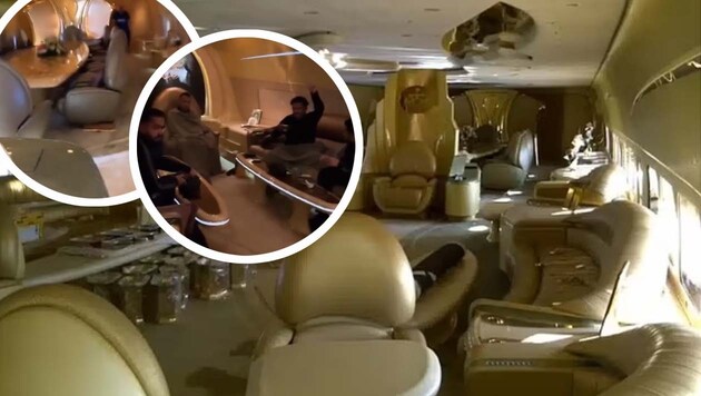 Mit diesem Luxus-Flieger reisen die Saudi-Kicker. (Bild: instagram.com/ighalojude, instagram.com/alhilal)