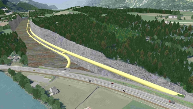 Die Neubaustrecke führt ab 2034 unter dem Angerberg hindurch. (Bild: ÖBB)