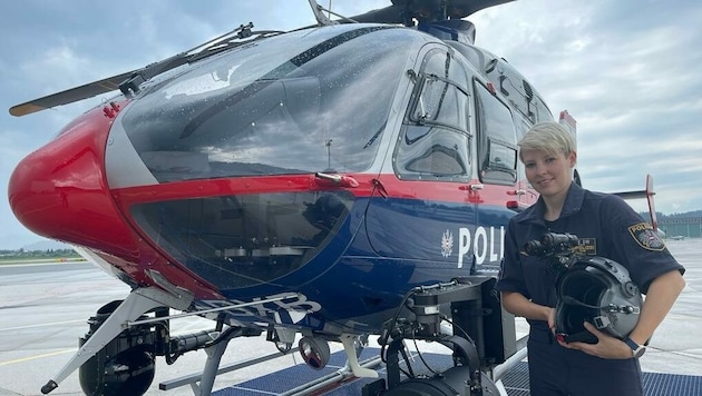 Diese junge Pilotin war Teil der Einsatzcrew - sie hat erst im März die Ausbildung beendet!