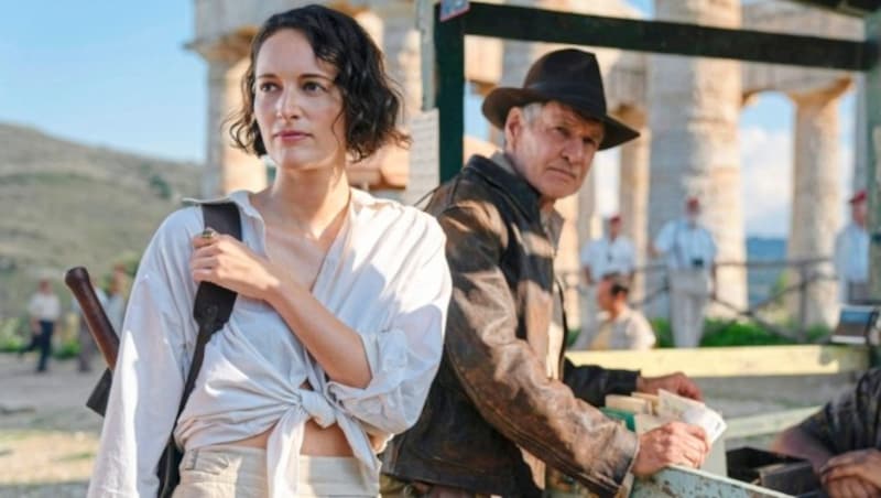 Sidekick Phoebe Waller-Bridge (mit Harrison Ford) versprüht frischen Abenteurergeist. (Bild: ©2022 Lucasfilm Ltd. & TM. All Rights Reserved.)