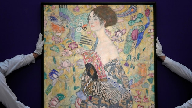 Die „Dame mit Fächer“ war Gustav Klimts letztes Gemälde und Hauptwerk vor seinem Tod 1918. (Bild: ASSOCIATED PRESS)