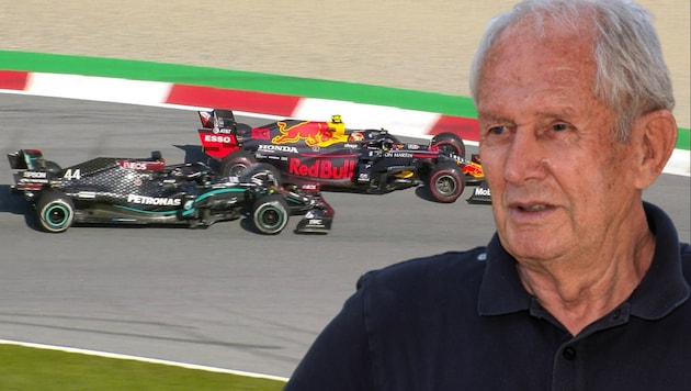 Helmut Marko spricht unter anderem über den Crash zwischen Lewis Hamilton und Alexander Albon in Spielberg. (Bild: GEPA, twitter.com/F1)