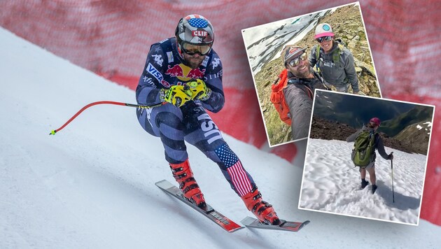 Marie-Michèle Gagnon und Travis Ganong urlauben aktuell in Österreich. (Bild: APA/EXPA/JOHANN GRODER, Instagram/travisganong)