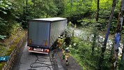 Diese Kurve war für den Lkw eindeutig zu scharf.