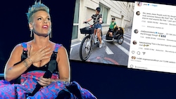 Die Fahrräder von Pinks Tochter und Ehemann Carey Hart wurden im Wiener Prater gestohlen. Die Sägerin ärgert sich über die dreisten Diebe. (Bild: APA/Getty Images via AFP/GETTY IMAGES/KEVIN WINTER, instagram.com/pink)