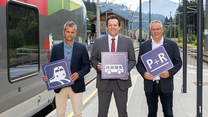 Regionalleiter Franz Jank, Landesrat René Zumtobel und Bgm. Reinhard Mair (von links).