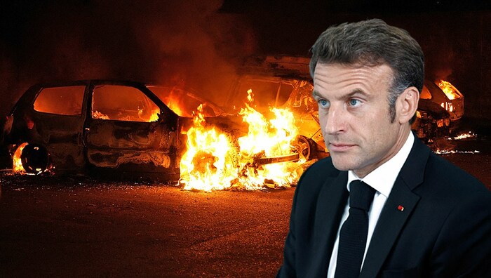 Frankreichs Präsident Emmanuel Macon nahm unter anderem die Eltern der Aufständischen in die ...