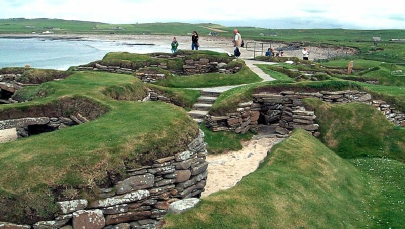 Die Überreste einer jungsteinzeitlichen Siedlung auf dem Orkney-Archipel (Bild: AP)