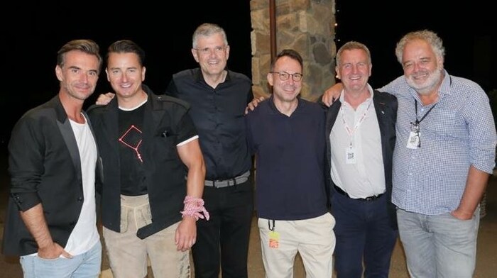 Silbereisen, Gabalier, BM Klaus Winkler, TV-Produzent Michael Jürgens, Gabalier-Veranstalter Thomas Rass und MDR-Unterhaltungschef Peter Dreckmann (von links). 