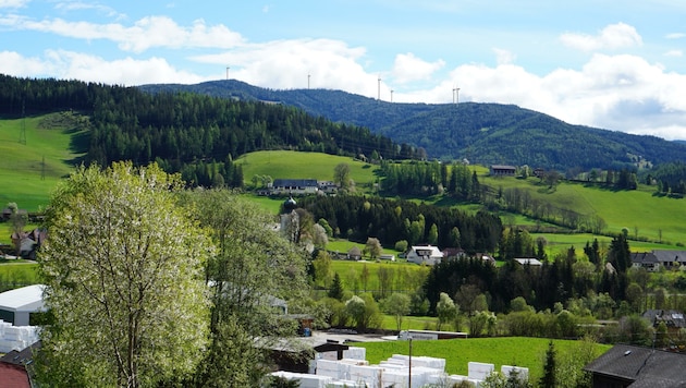 So soll der Windpark auf der Peterer Alpe aussehen. (Bild: Kelag)