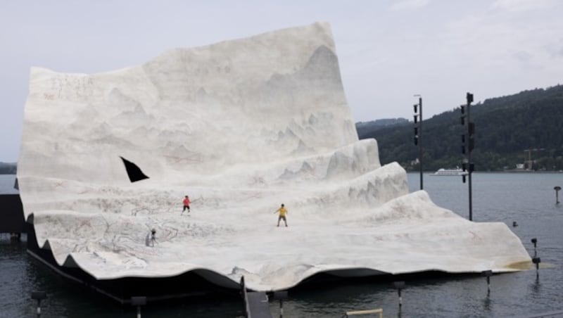 Auf der Seebühne in Bregenz finden derzeit Proben für die Festsspiele statt. (Bild: APA/DIETMAR MATHIS)