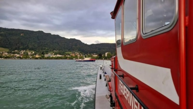 Mit vereinten Kräften schafften es die Retter, alle Ruderer unversehrt ans Ufer zu bringen. (Bild: Feuerwehr Hard)