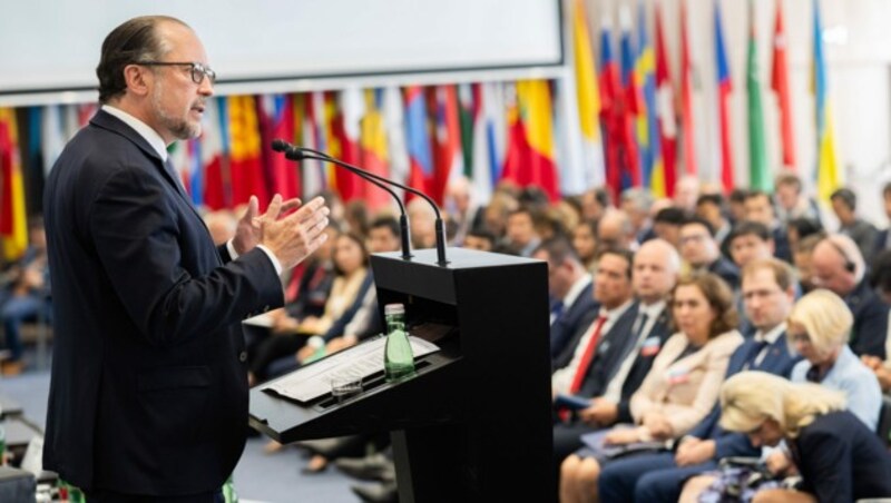 Alexander Schallenberg bei der OSZE-Konferenz (Bild: Außenministerium/Michael Gruber)