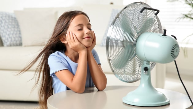 Basitçe sıcak havayı harekete geçirir: Bir evi sürdürülebilir bir şekilde soğutmak istiyorsanız, bir fan yeterli değildir. (Bild: stock.adobe.com)