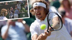 Alexander Zverev ärgerte sich über die Linienrichterin. (Bild: APA/AFP/Adrian DENNIS, Sky (Screenshot))