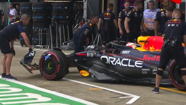 Max Verstappen brauchte einen neuen Frontflügel. (Bild: Screenshot orf.at)